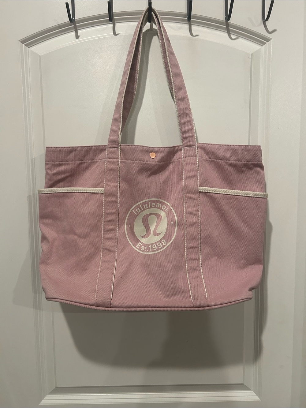 lululemon athletica Dusty Pink Canvas Tote with Logo